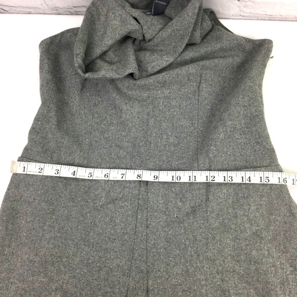 Chelsea & Theodore Women's Wool Blend Sleeveless Keyhole Gray Shift Dress 4 - Picture 12 of 15